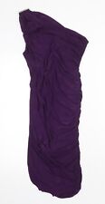 Blue Banana Womens Purple Polyester Sheath Size 14 One Shoulder Pullover