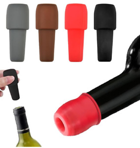 4 PCS Wine Stoppers for Wine Bottles, Reusable Sparkling Wine Bottle Stopper