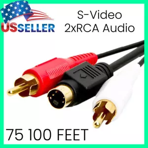 S-Video & Dual 2 RCA Stereo Audio Video Kabel DVD Videorecorder TV - 75 FUSS/100 FT Komplet - Bild 1 von 5