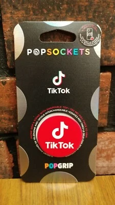 PopSockets EDICIÓN TIK-TOK PopGrip Rojo con Tapa Intercambiable - 804985 Foto 1 de 2