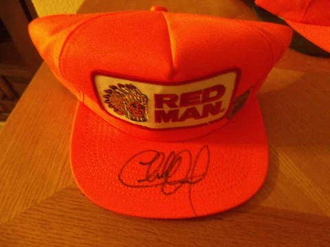 CHARLIE DANIELS HAND SIGNED RARE ORANGE RED MAN HATS AUTO COA Cover
