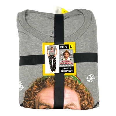 Briefly Stated - Mens Elf Movie Buddy the Elf OMG IT'S SANTA! Pajama Set - Large - Image 1 of 4
