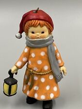 Girl With Lantern Polka Dot Christmas Ornament 3.25”