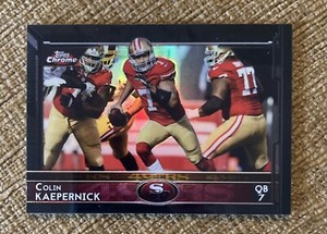 2015 Topps Chrome Mini BLACK Refractor 7/15 Colin Kaepernick #56 JERSEY #!