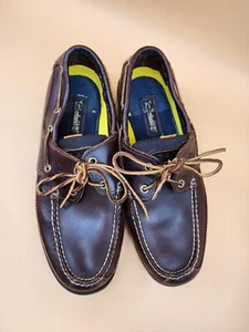 Timberland Kia Wah Bay Brown Leather 2 Eye Classic Men's Boat Shoes Sz 9.5M - Picture 1 of 11