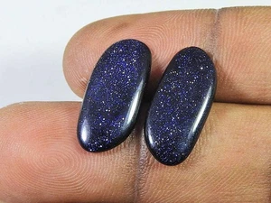 8.50Cts. Lab Created Sunstone (09mm X 21mm each) Cabochon Match Pair - Picture 1 of 9