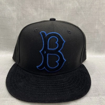 Manta de pana negra New Era Brooklyn Dodgers 59FIFTY sombrero ajustado talla 7 3/8 Foto 1 de 4