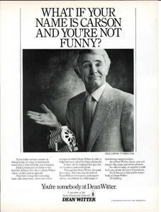 1987 DEAN WITTER Sears Financial Dick Carson Vintage Magazine Print Advertising - Picture 1 of 1