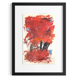 Original Abstract Modern Art Painting on Paper from 1875 Magazine #3 Signed - Picture 1 of 5