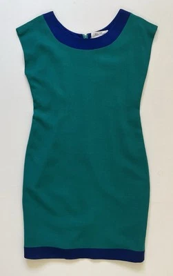 Vestido para mujer Rickie Freeman Saks Fifth Avenue verde sin mangas talla 8 lana 0057 Foto 1 de 4