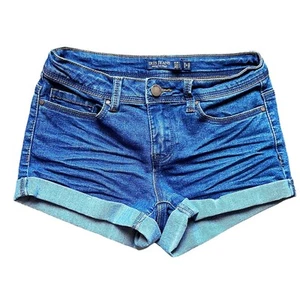 Iris Jean Damen Größe Small dunkle Waschung mittelhoher Bund Rollsaum Denim Jeansshorts - Bild 1 von 7