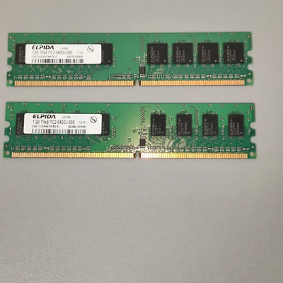 Elpida EBE10UE8AEFA-8G-E   2x 1GB 1RX8 PC2-6400U 800 MHZ PC Memory - Image 1 of 4