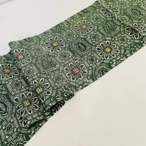 Mittelgrün #E 6,5x35 Vintage Seide Chirimen japanischer Kimono Stoff Panel CH87 - Bild 1 von 8