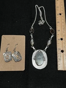 Septerian Rauchiger Topas Edelstein 925 versilbertes Schmuck-Set * 19 Zoll lang - Bild 1 von 12
