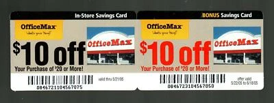 Tarjeta de recompensas promocionales OFFICE MAX (2) Store Front 2005 (0 $) Foto 1 de 2