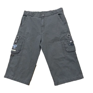 Klassische Jeans Y2k Streetwear Cargo Shorts Erwachsene 32x15 grau Baggy Bermuda Drache - Bild 1 von 23