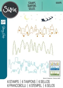 Sizzix 6pc A5 Clear Stamp Cosmopolitan, The View #666696 Retail $19.99 by S Park - Picture 1 of 9