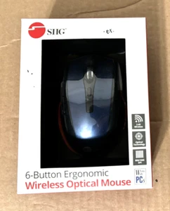 SIIG 6 Button Ergonomic Wireless Optical Mouse - New in Box - Picture 1 of 5