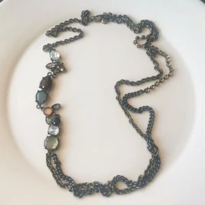 32" Loft Acrylic Glass Single Strand Necklace Gift Vintage Women Party Jewelry - Picture 1 of 3