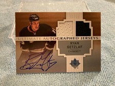 RYAN GETZLAF 2007-08 UPPER DECK ULTIMATE AUTOGRAPH JERSEY AUTO SN #17/50