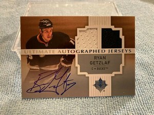 RYAN GETZLAF 2007-08 UPPER DECK ULTIMATE AUTOGRAPH JERSEY AUTO SN #17/50