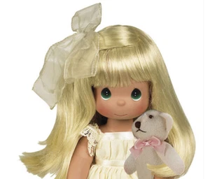 Precious Moments Cherish Me Always Blonde Girl with Teddy Bear 12" Doll NEW - Picture 1 of 6