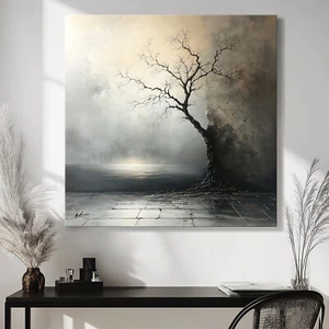 Leinwand Bild Landschaft Baum Natur Modernes Gemälde Wandbilder Wohnzimmer 7731A - Bild 1 von 8