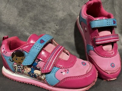 RARE Doc McStuffins Friends Shoes Hook and Loop Enclosure Pink Sneakers 12 - Image 1 of 4