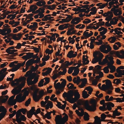 Oberstoff Viskose Jersey Leo Tierprint Design schwarz braun rosé Kleiderstoff - Bild 1 von 4