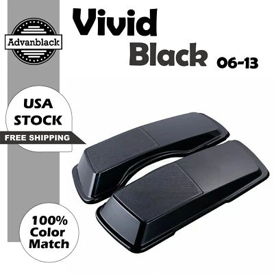 Advan Vivid Black 6x9 Saddlebag Speaker Lids For 06-13 Harley Davidson Touring - Image 1 of 4
