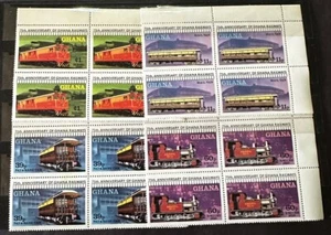 GHANA 1978 BLOCKS TRAINS RAILROADS RAILWAYS LOCOMOTIVES MNH -S19082-6 - Picture 1 of 1