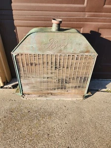Antique Ford model t 1914 brass radiator shroud grill - Picture 1 of 9