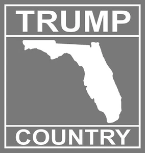 FL Trump Country Diecut Sticker 8" XL Florida 2024 White - Picture 1 of 3