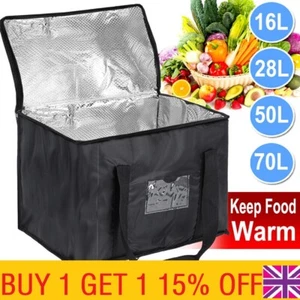 28-70L Food Delivery Insulated Bag Grocery Shopping Pizza Takeaway Thermal Bags - Picture 1 of 18