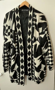 Vintage Jeffrey Brownleader - Cappotto maglione Londra taglia L nero/bianco - Foto 1 di 3