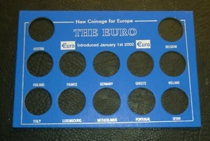 Empty Coin Card Holder for One Euro Coins for the original 12 member states 2002 - Picture 1 of 2
