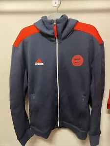 Adidas Mens FC Bayern Munich ZNE Anthem Hoodie Jacket Navy/Red GT7084 Size Small - Picture 1 of 3
