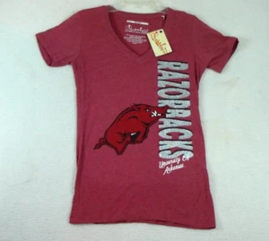 Pressbox University Of Arkansas Razorbacks Graphic T Shirt Women Medium Red NEW - Picture 1 of 5