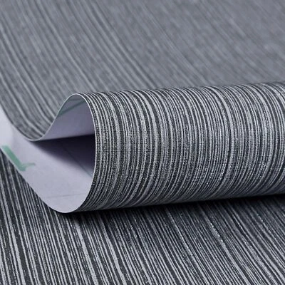 Papel tapiz tela texturizada 24x393" papel de contacto verde azulado papel de pared gris Foto 1 de 4