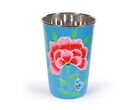 Indian Stainless Steel Glass Lovely Flower Hand Printed Glass Tableware Drinking