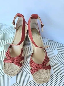 Vince Camuto~Wedge Ankle Strap Sandals~Rust Suede~ 9~NWOB - Picture 1 of 3