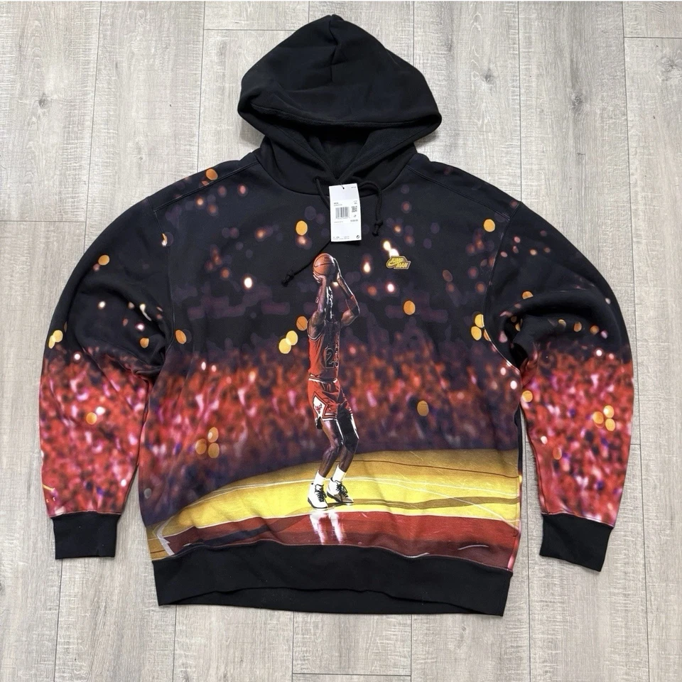 NIKE JORDAN JUMPMAN MEN’S FLEECE PULLOVER HOODIE DC9610-010 Sz 3XL BLACK