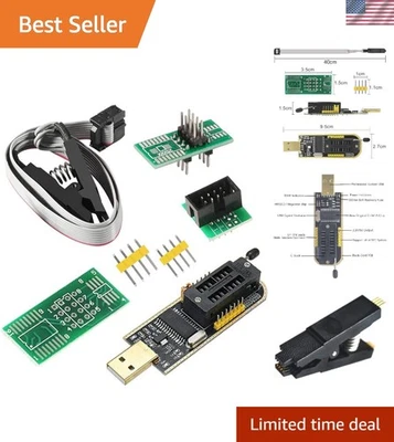 Compact CH341A USB Programmer with Online SOIC8 Chip Support & Multiple Adapters - Image 1 of 4