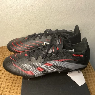 NEW Adidas Predator League Mens Sz 9 Black Red FG/MG Soccer Cleats Shoes ID1328 - Image 1 of 4