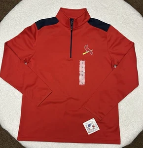 Camisa de los Cardenales de San Luis Para Hombre Grande Roja Manga Larga 1/4 Cremallera Cuello Simulado MLB NUEVA - Imagen 1 de 12