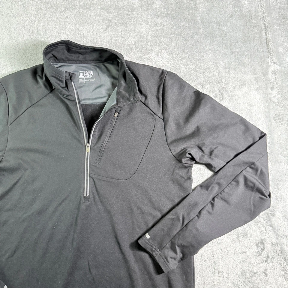 Pullover Eastern Mountain Sports con cremallera de cuarto para hombre mediano negro manga larga Foto 1 de 4