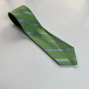 Brooks Brothers Krawatte schmutzabweisend 60 x 3,75 Zoll Rep Streifen Seide limettengrün USA Vintage - Bild 1 von 5