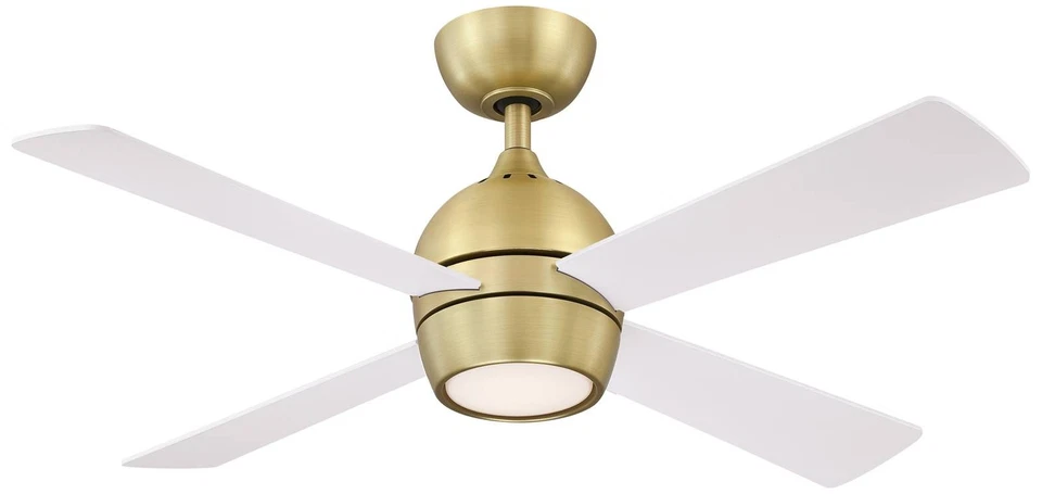 44" Fanimation Kwad Brushed Satin Brass LED Ceiling Fan with Remote - Image 1 of 1