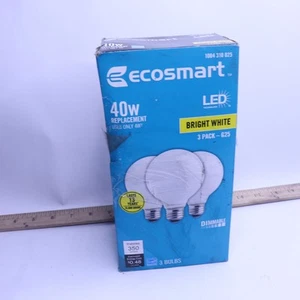 (3-Pk) EcoSmart Vintage Edison Light Bulb 40-Watt Equivalent G25 Dimmable - Picture 1 of 4