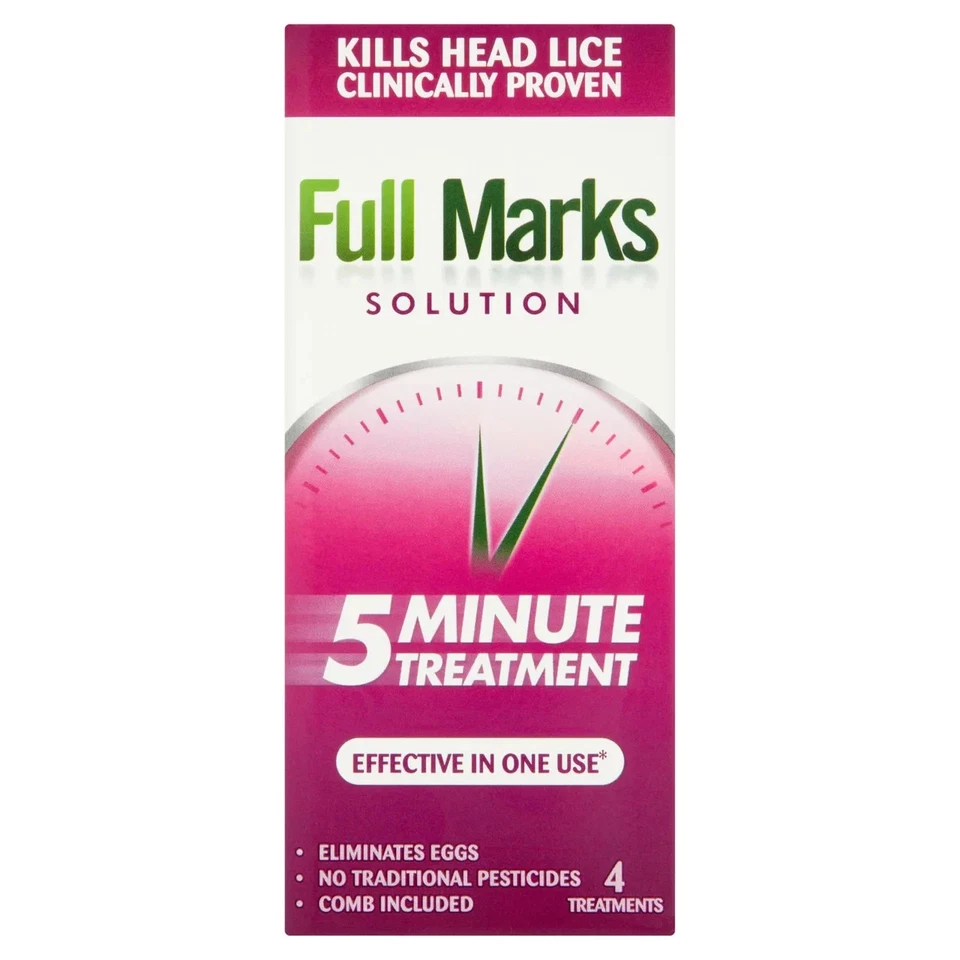Full Marks 5 Minutes Solution for Head Lice 4 Treatments 200ml - Image 1 of 1